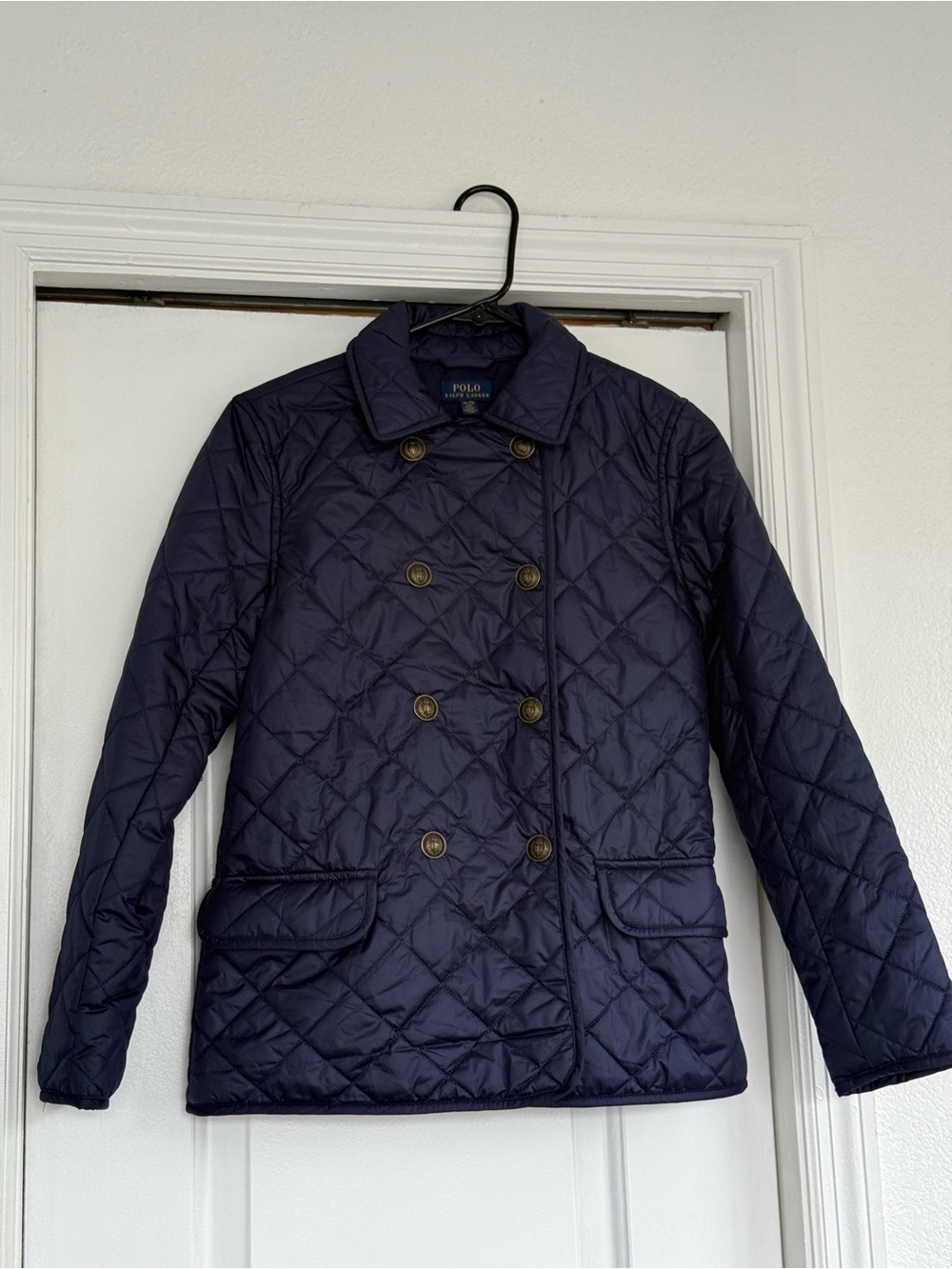 Polo by Ralph Lauren Quilted Navy Double-Breasted Puffer Jacket Youth size Xl